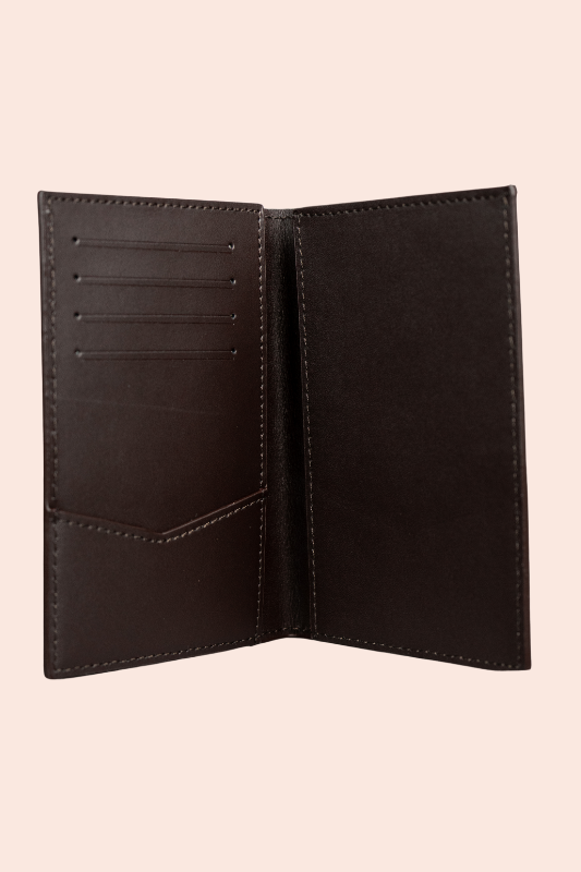 Gray & Brown Passport Holder