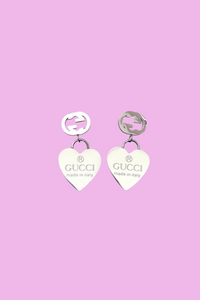 Silver GG Heart Earrings