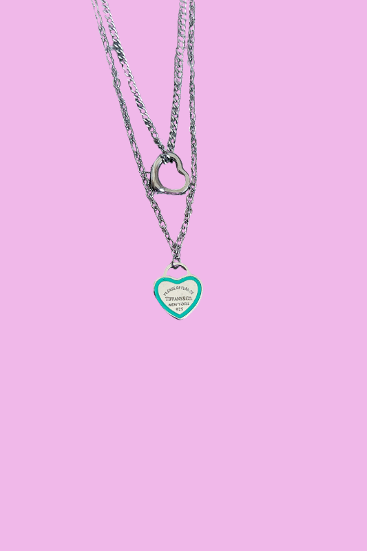 Silver Tif Heart Necklace