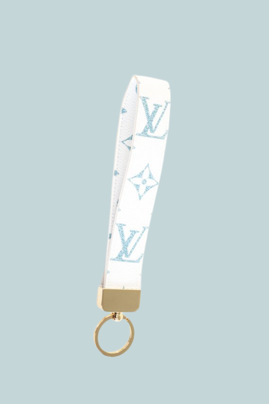 Blue & White Wristlet