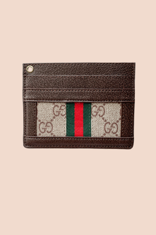 Brown Checkered Card Holder – Twice Adored