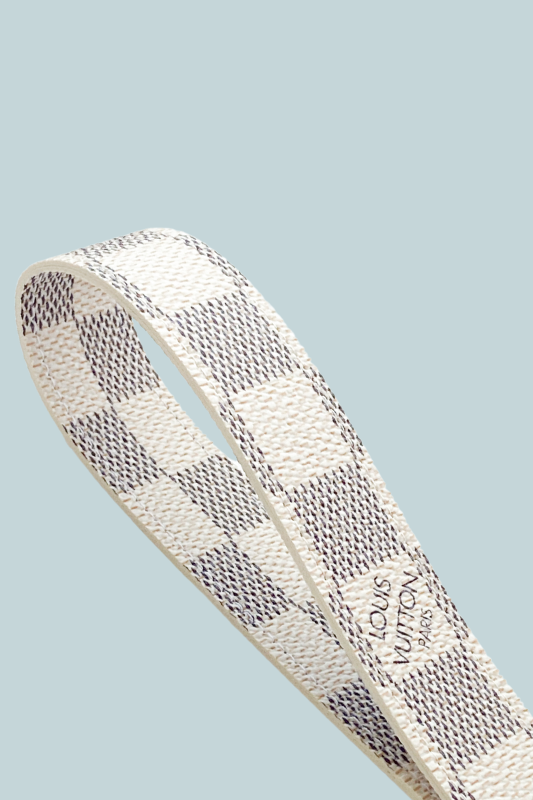 White Checkered Wristlet