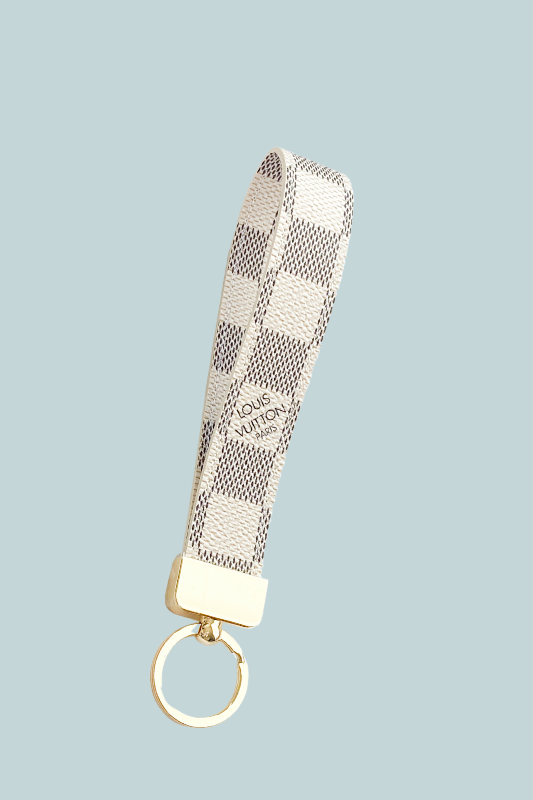 White Checkered Wristlet